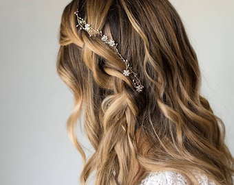 Delicate Hair Vine Delicate Wreath Pearl Hair Vine Pearl Headband Bridal Headband Gold Hair Vine Silver Hair Vine Crystal Hair Vine  #117