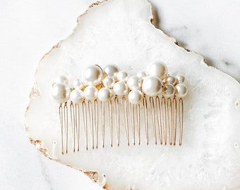 Pearl Bridal Comb Mariage Comb Mariée Clip de cheveux Pearl Barrette Bridal Hair Accessory Wedding Hair Piece #198