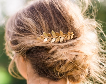 Gold Laurel Leaf Comb Gold Leaf Comb Bridal Comb Bridal Hair Comb Boho Hair Comb Laurel Leaf Hair Comb Bridesmaid Comb Bridesmaid Gift #115