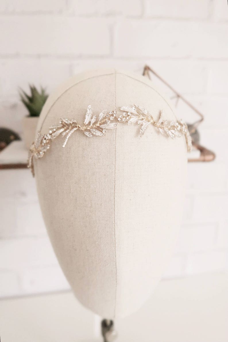 Bridal Wreath Bridal Hair Vine Bridal Headband Wedding Headpiece Crystal Headband Leaf Headband Branch Hair Vine Bridal Crown Tiara 187 image 8