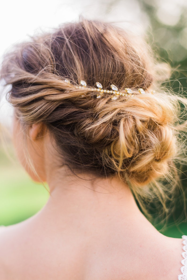 Gold Crystal Headband Bridal Headband Silver Headband Beaded Headband Beaded Hair Vine Hair Chain Bridal Hair Wreath Bridal Headpiece 146 image 4