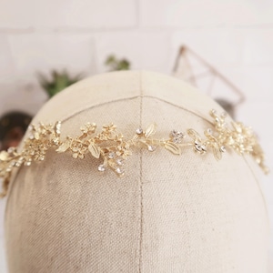 Bridal Hair Vine | Hair Vine for Bride | Leaf Hair Vine | Boho Gold Headband | Leaf Tiara for Bride | Bride's Gold Tiara Gold Hair Vine #185