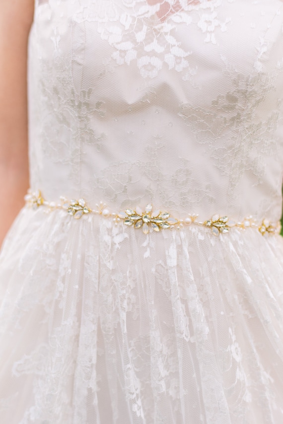 Crystal Bridal Belt Bridal Sash Crystal Belt Opal Crystal  display picture 3