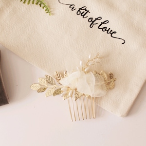 Bridal Laurel Leaf Comb Bridal Leaf Comb Bridal Leaf Headpiece Flower Comb Wedding Headpiece Gold Flower Comb Silver Hair Comb #176