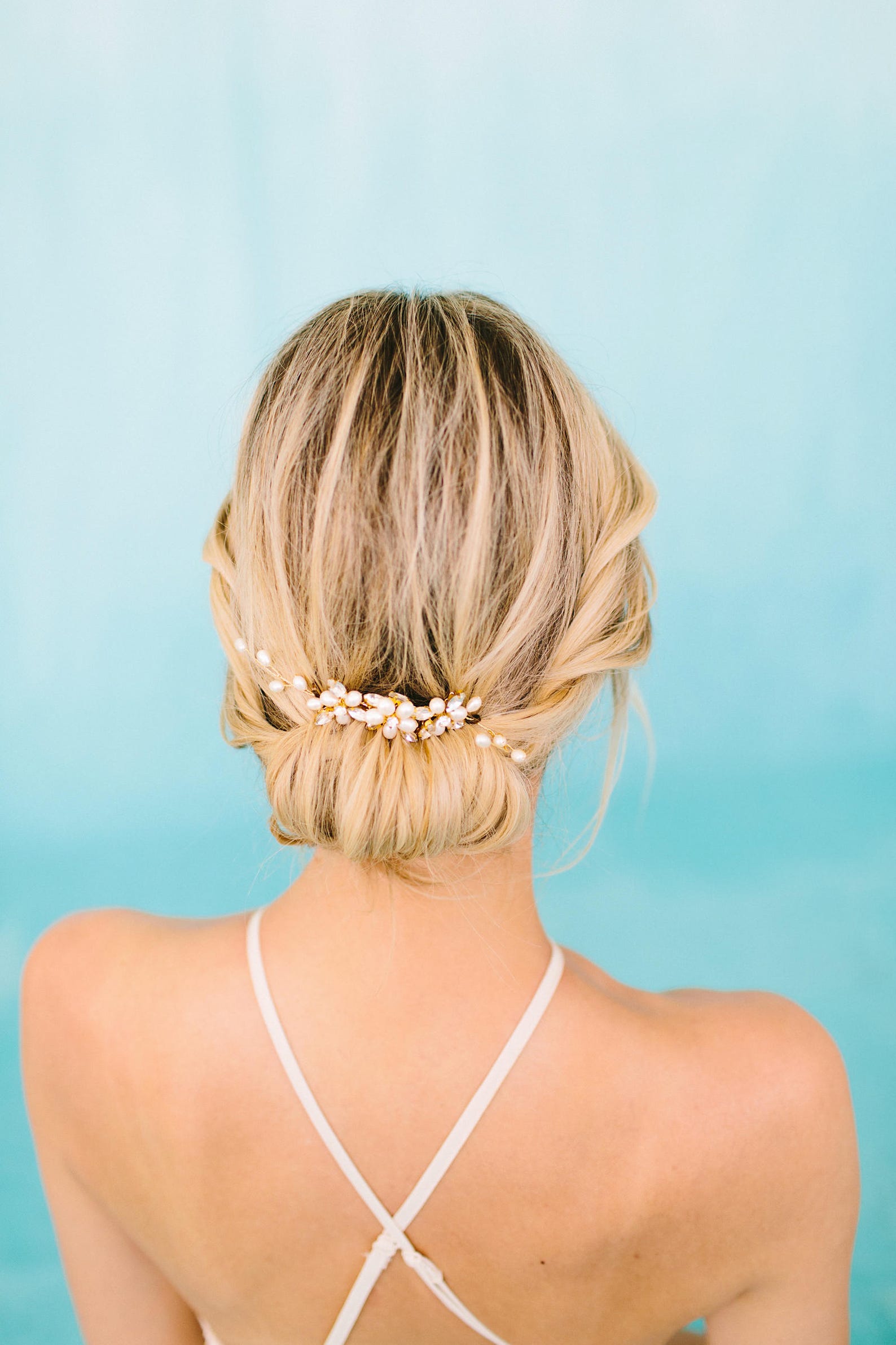 Pearl Gold Hair Comb Pink Pearl Hair Comb Freshwater Pearl Etsy