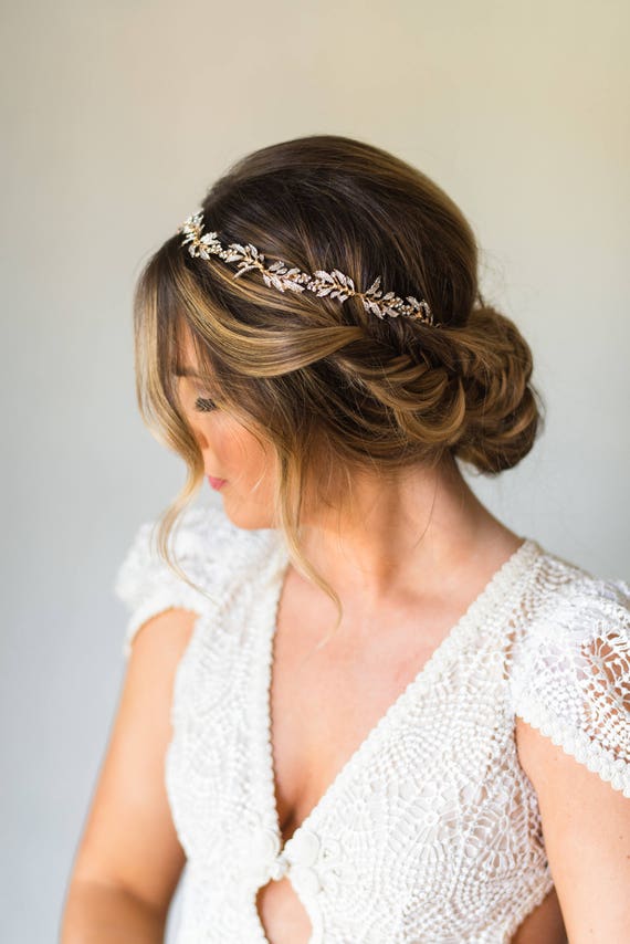 Crystal Leaf Bridal Headband: Wedding Hair Vine Tiara #187  display picture 3
