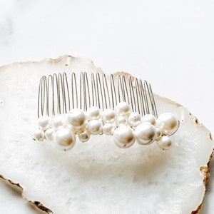 Pearl Bridal Comb Mariage Comb Mariée Clip de cheveux Pearl Barrette Bridal Hair Accessory Wedding Hair Piece 198 image 9