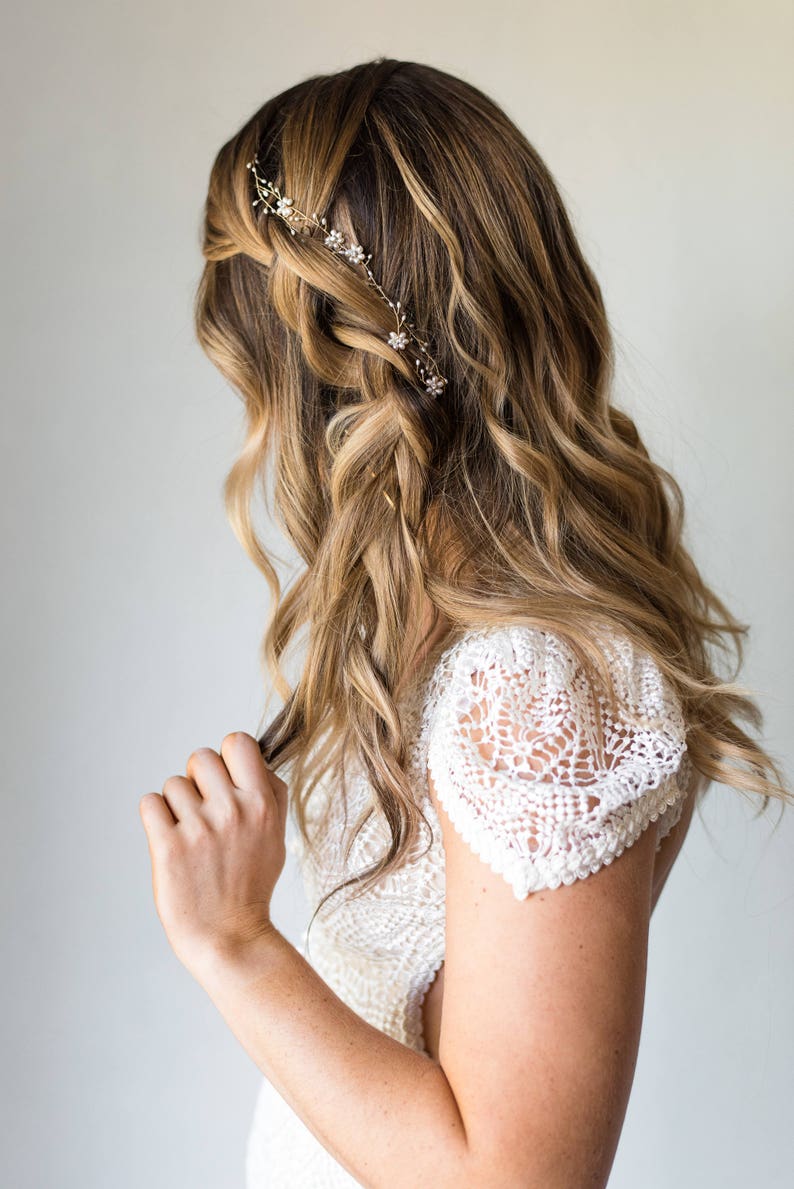 Delicate Hair Vine Delicate Wreath Pearl Hair Vine Pearl Etsy Canada