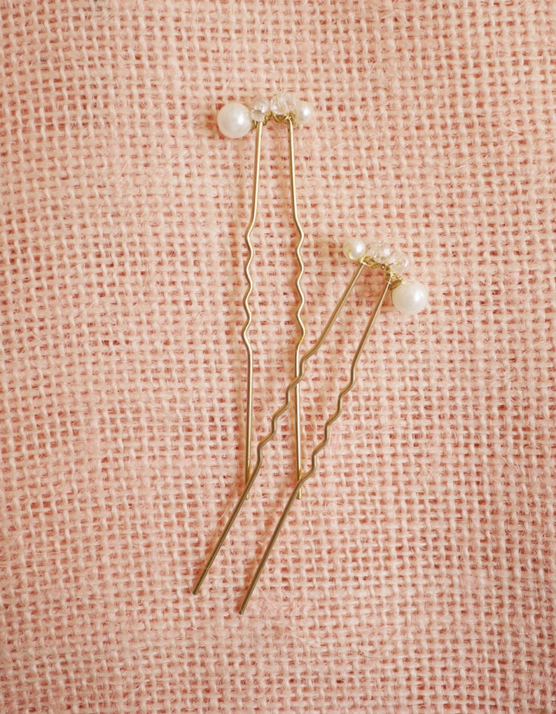 Set of 5 Gold Beaded Hair Pin Set of 5 Pearl Hair Pin Bridal Hair Pin Bridal Bobby Pin Beaded Bobby Pin Pearl Bobby Pin 100 image 5