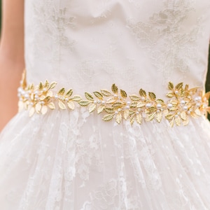 Gold Leaf Belt Bridal Belt Gold Bridal Belt Gold Sash Bridal - Etsy