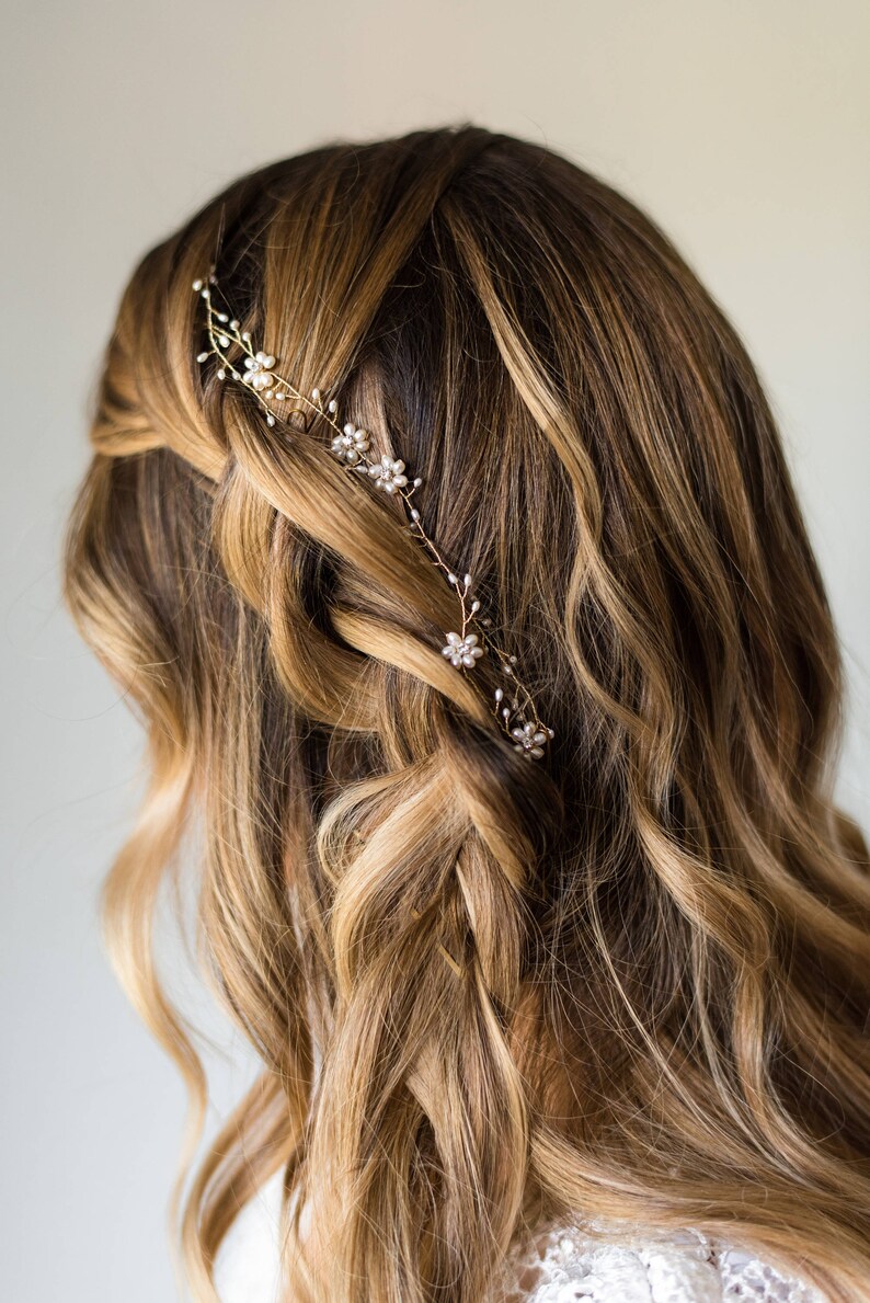 Delicate Hair Vine Delicate Wreath Pearl Hair Vine Pearl Etsy Canada
