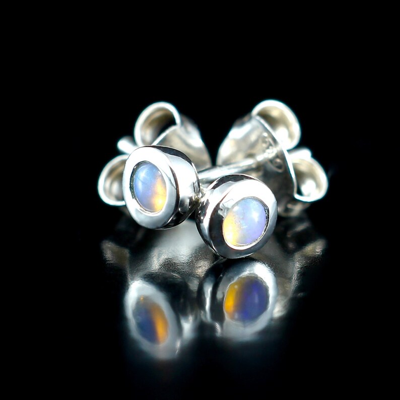 Crystal Opal Stud Earrings in 925 Sterling Silver Opal Silver Etsy