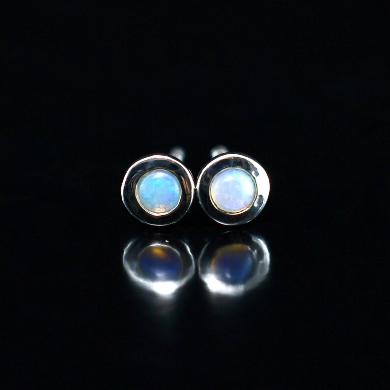 Crystal Opal Stud Earrings in 925 Sterling Silver Opal Silver Etsy
