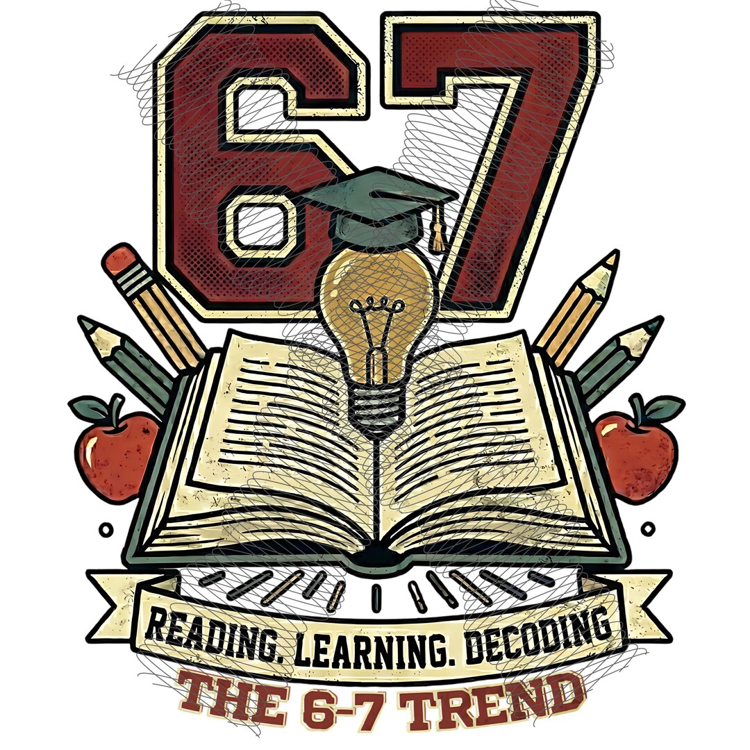 Six Seven PNG Graphic - 300 DPI | Reading Learning Decoding Teacher ...