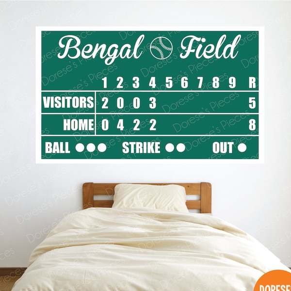 CUSTOMIZED Scoreboard for BASEBALL / SOFTBALL and other Sports Designs - Custom Vinyl Decals and Lettering