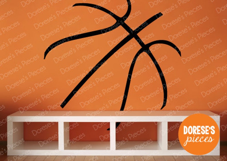 Custom Giant Basketball Seams and other Sports Designs Custom Vinyl Decals and Lettering image 2