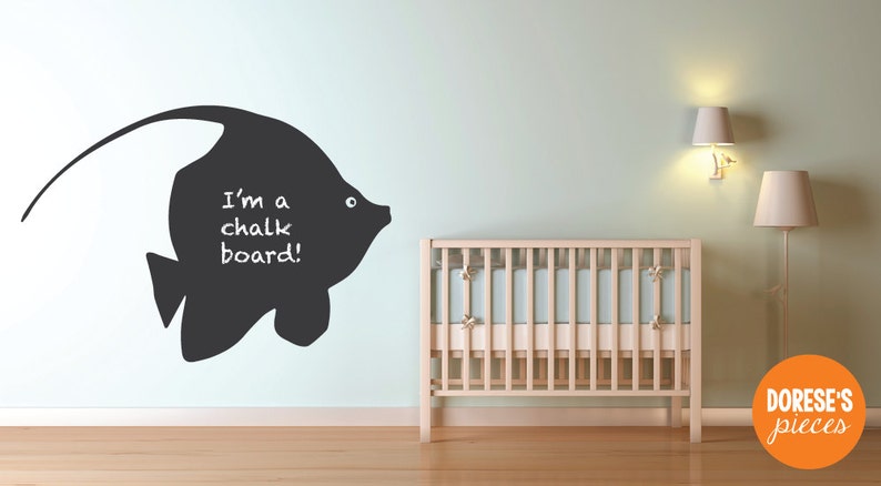 Custom Removable Chalkboard decal Angel Fish!