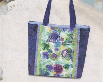 Fiji Tote sewing pattern Instructions Tote Bag with many pockets inside by Pink Sand Beach Designs - Fat Quarter Friendly