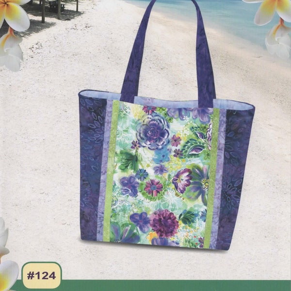 Fiji Tote sewing pattern Instructions Tote Bag with many pockets inside by Pink Sand Beach Designs - Fat Quarter Friendly