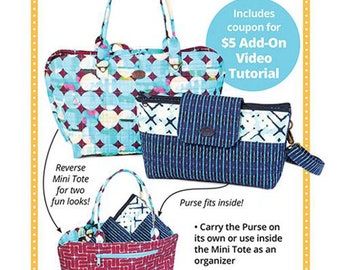 Night and Day Purse & Reversible Mini Tote by Annie physical sewing instruction pattern