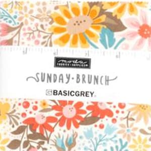 Sunday Brunch Charm Pack ontworpen door BASICGREY voor Moda Fabrics - katoenen vierkanten 42 - 5 inch