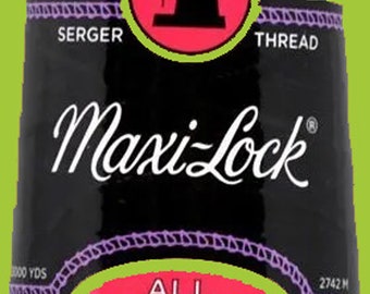 Maxi-Lock Serger Thread Cone  3000 yd.  All Purpose Spun Polyester available in  assorted colors