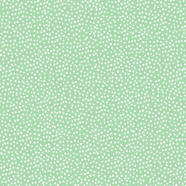 Comfy Cotton Flannel A. E. Nathan - White dots on Pale Green - by the yard