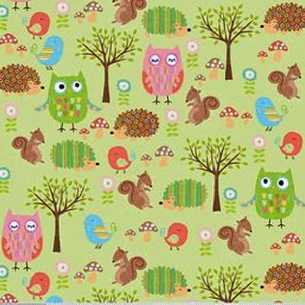 Owls by Owl & Co. for Riley Blake Cotton Flannel by the yard Forest Animals Fabric