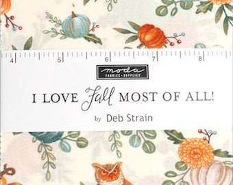 Charm Pack I Love Fall Most Of All by Deb Strain for Moda - 42 - 5 inch cotton squares