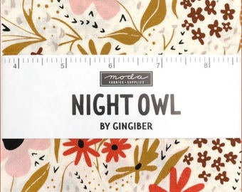 Charm Pack NIGHT OWL by Gingiber for Moda - 42 - 5 inch cotton squares
