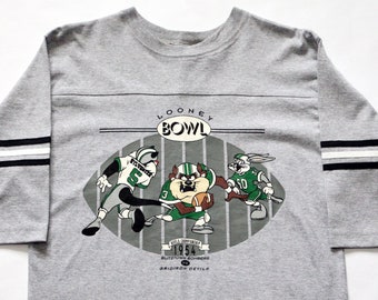 Vintage Deadstock 90's Looney Tunes Toon Bowl 1954 Championship Football Jersey T-Shirt SZ M