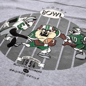 Vintage Deadstock 90's Looney Tunes Toon Bowl 1954 Championship Football Jersey T-Shirt SZ M image 4