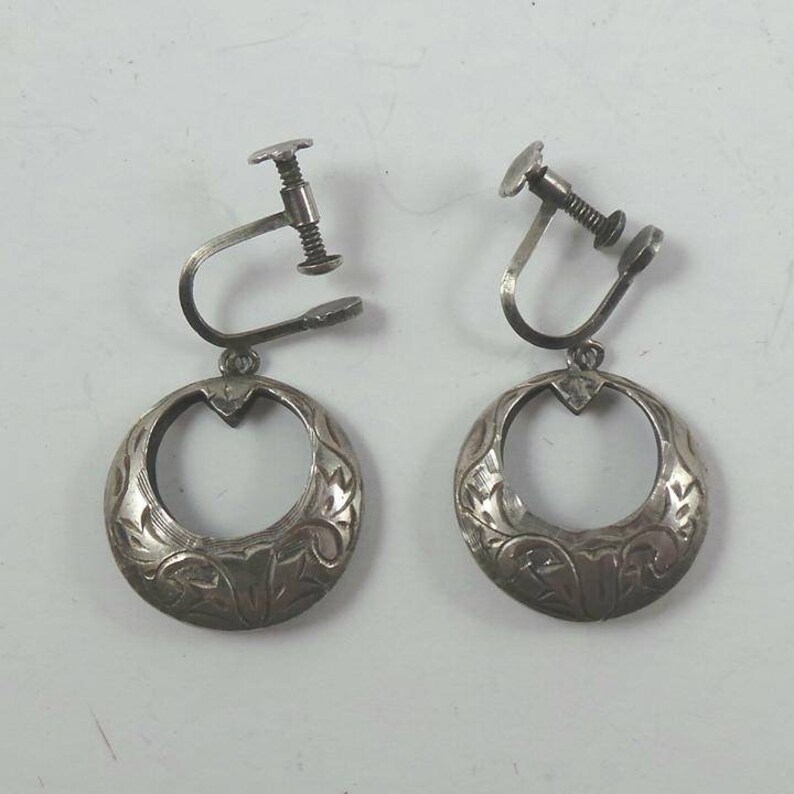 Pair of vintage sterling silver earrings