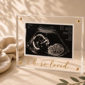 Ultrasound Picture Frame | Sonogram Frame | Premium Acrylic Pregnancy Keepsake | Baby Announcement Gift for Grandparents | Nursery Decor