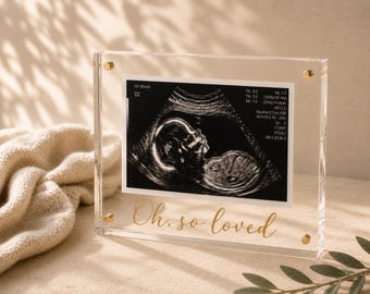 Marco para fotos de ecografía / Marco para sonograma / Recuerdo de embarazo de acrílico premium / Regalo para anunciar el nacimiento del bebé para los abuelos / Decoración para la habitación del bebé