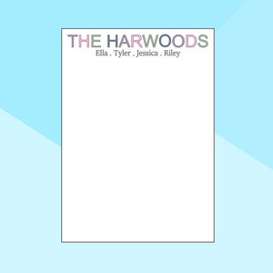 Family Name Stationery - Notepad - Stationery -