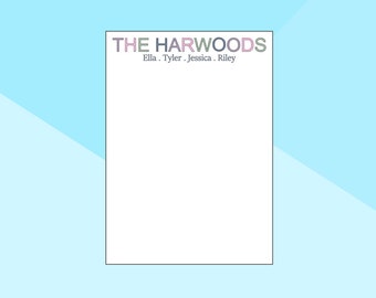 Family Name Stationery - Notepad - Stationery -