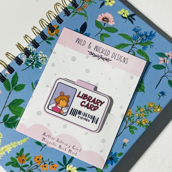 DW - Book Club - Arthur - Library Card - Gifts for Librarian - Double Sided -  Magnetic Bookmark