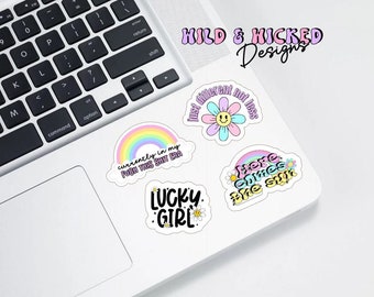 Lucky Girl - Different Not Less - Here comes the Sun - in my F!ck it Era - Vinyl Stickers -