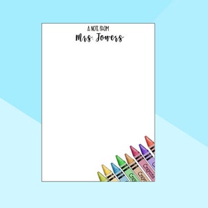 Teacher - A Note From - Stationery - Personalized Notepad