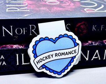 Romance de hockey azul - Regalos para lectores - Sujetapáginas - Doble cara - Marcapáginas magnético