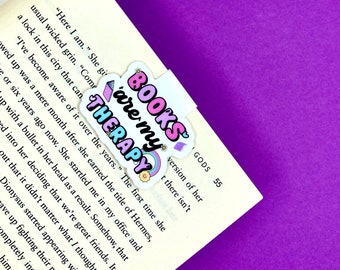 Books are my Therapy - Page Holder- Trendy Cute -  Magnetic Bookmark