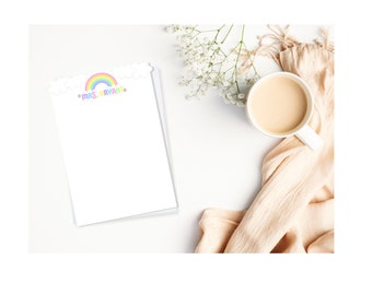 Rainbow Teacher Name - Stationery - Personalized Notepad