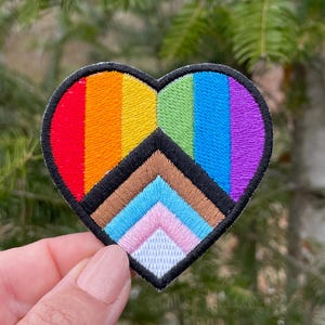 Pride Heart Patch - Iron On OR Hook Fastener Options Available