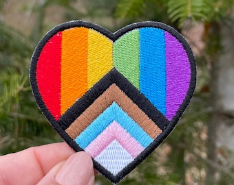 Pride Heart Patch - Iron On OR Hook Fastener Options Available