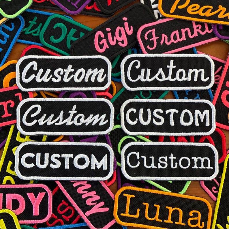 Custom Embroidered Name Patch – Iron On, Hook and Loop Options - Etsy