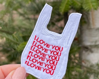 I Love You Bag Patch - Iron On OR Hook Options Available