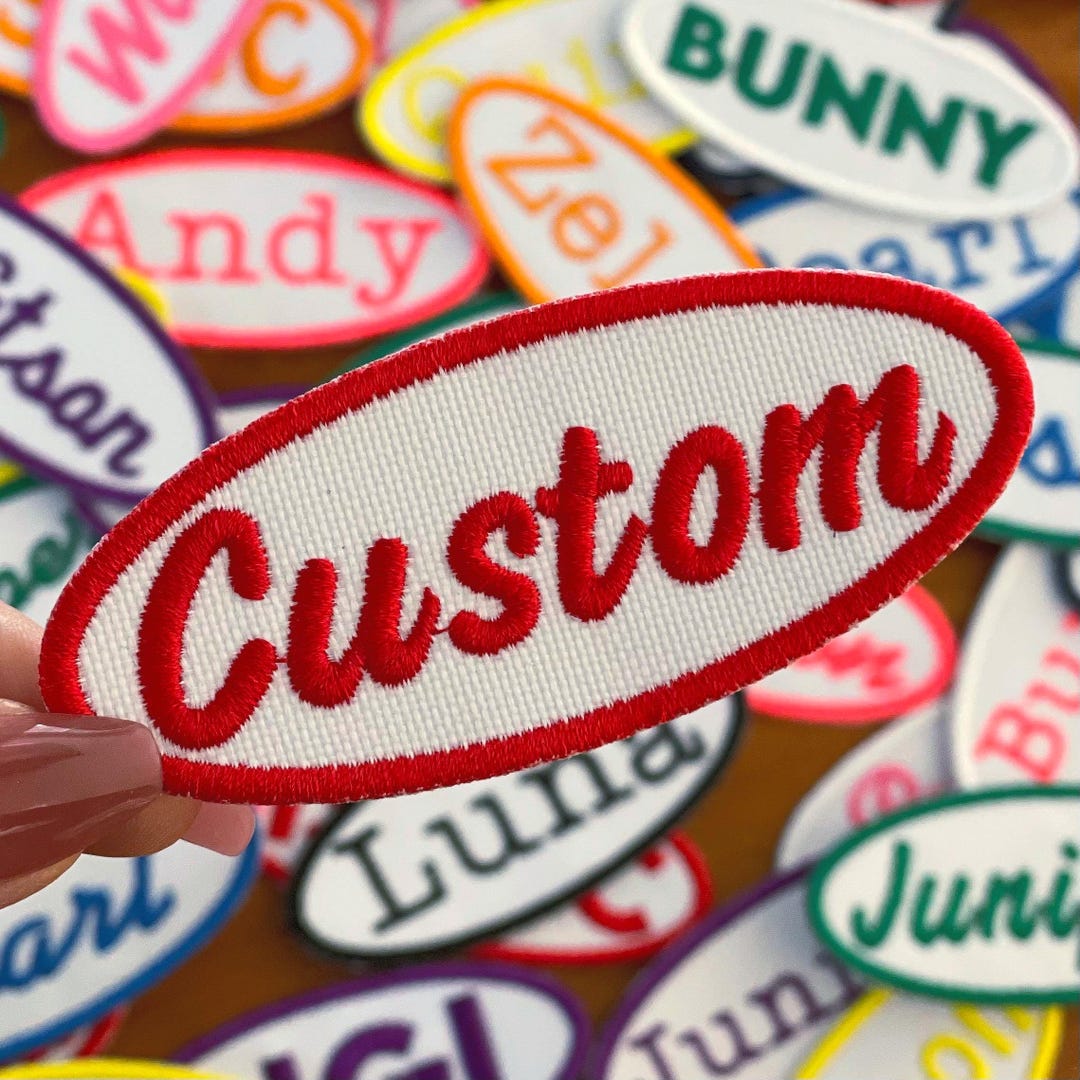 Custom Embroidered Name Patch - Iron On, Hook and Loop Options - Etsy