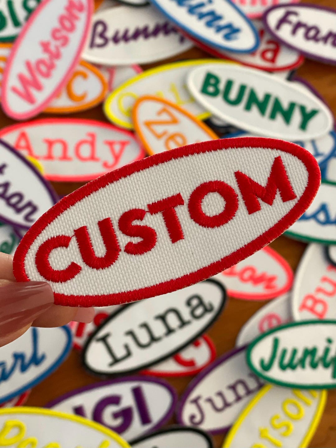 Custom Embroidered Name Patch – Iron on or Hook and Loop - Etsy