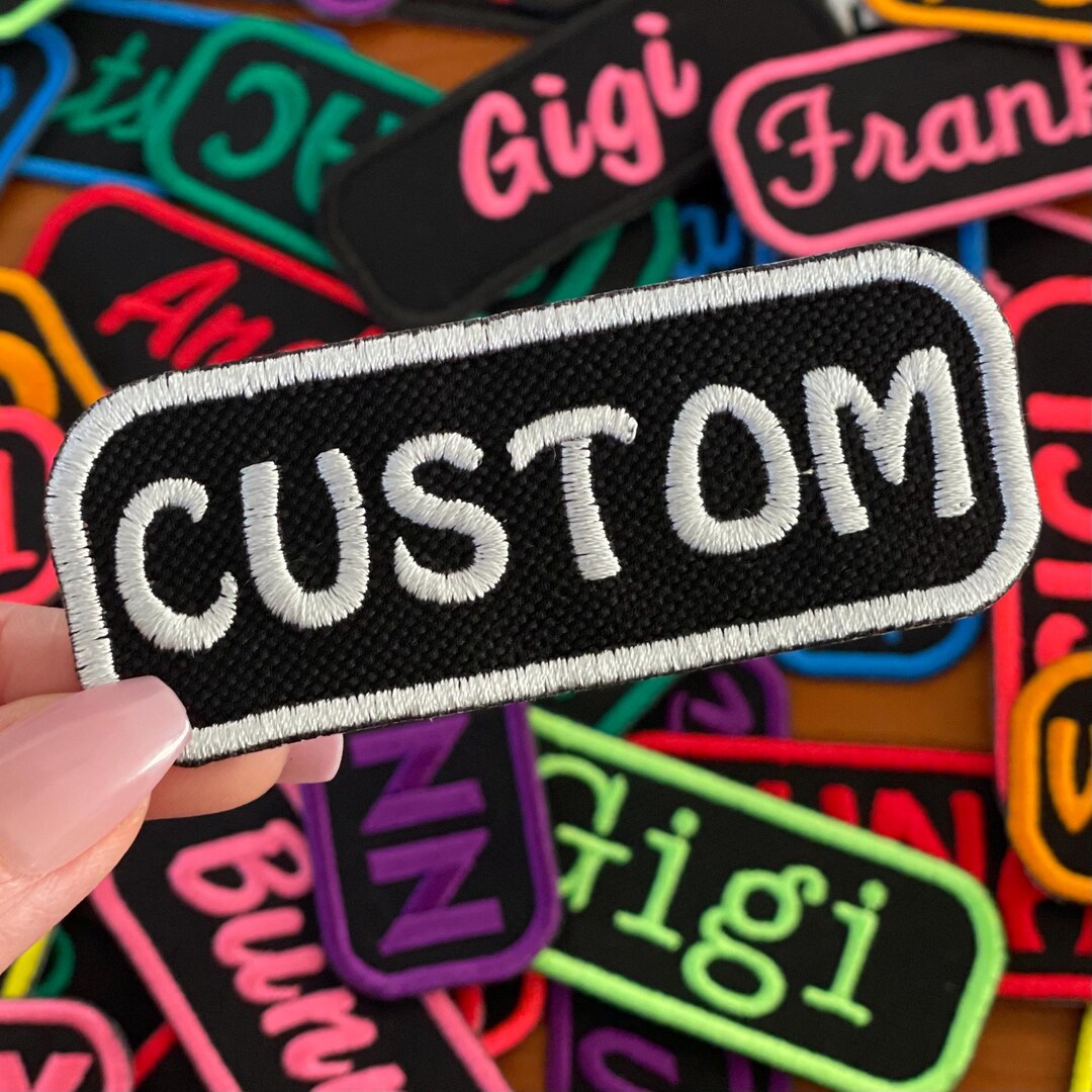 Custom Embroidered Name Patch – Iron on or Hook and Loop - Etsy